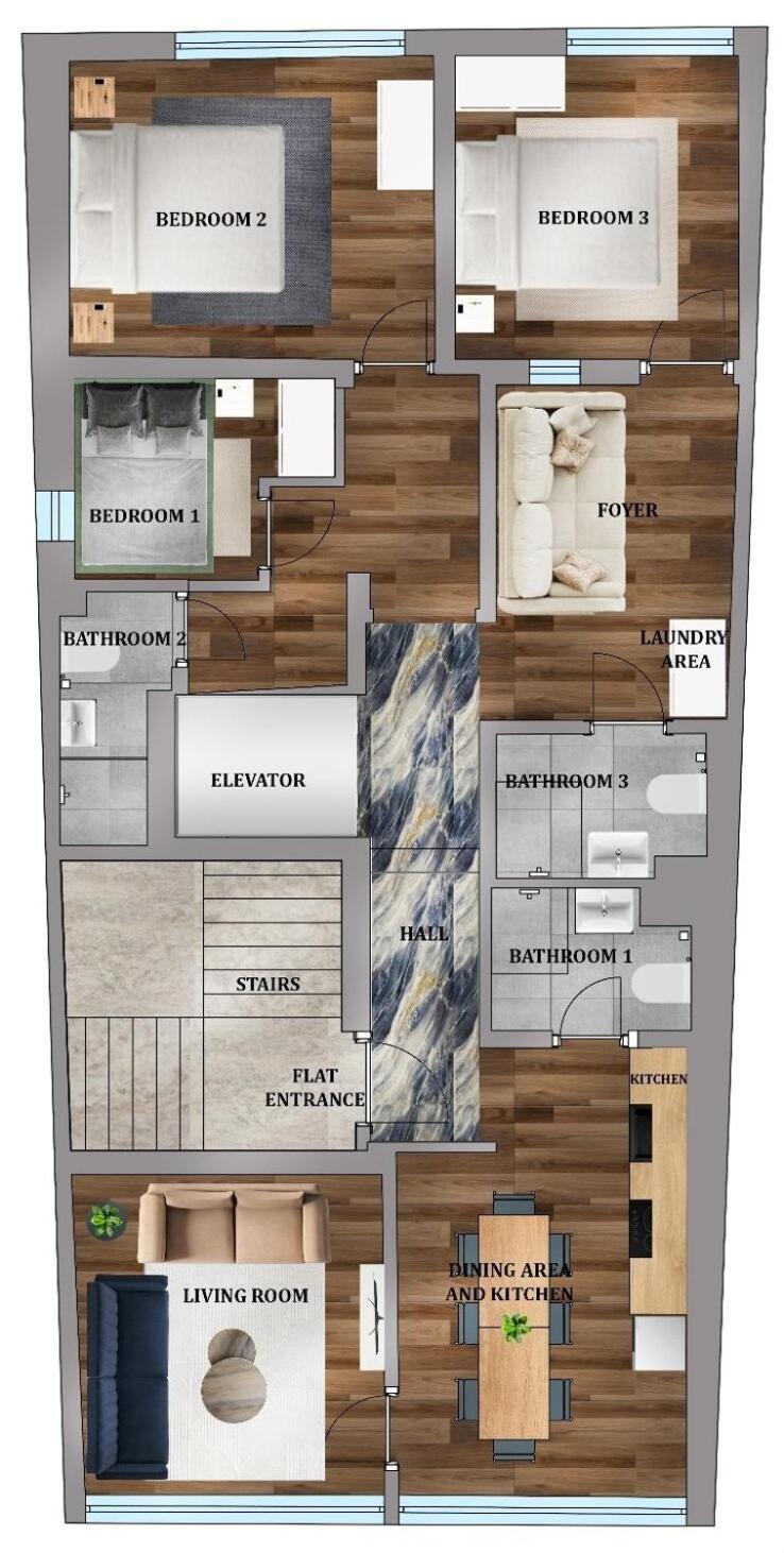 Apartment Stunning 3br 3bathroom 3ac Near Metro D2